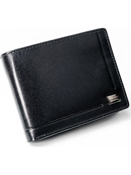 ROVICKY ČERNÁ KOŽENÁ PENĚŽENKA L074 (Velikost ONE SIZE)
