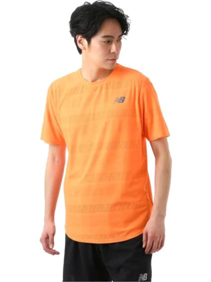 ORANŽOVÉ SPORTOVNÍ TRIČKO NEW BALANCE Q SPEED JACQUARD SS TEE