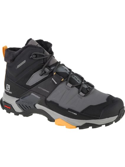 ŠEDO-ČERNÉ TURISTICKÉ BOTY SALOMON X ULTRA 4 MID WINTER TS