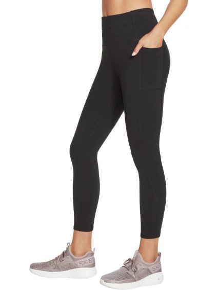ČERNÉ DÁMSKÉ LEGÍNY SKECHERS GO WALK HIGH WAISTED 7/8 LEGGING (Velikost L)