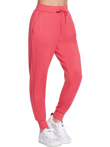 SVĚTLE ČERVENÉ DÁMSKÉ TEPLÁKY SKECHERS SKECHLUXE RESTFUL JOGGER PANT