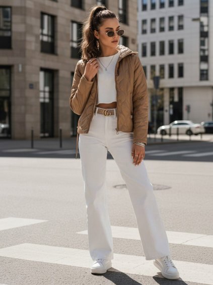 HNĚDÁ PROŠÍVANÁ PŘECHODOVÁ BUNDA MAXWELL (Velikost S)