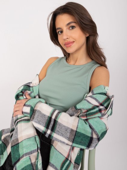 PISTÁCIOVÝ ŽEBROVANÝ CROP TOP