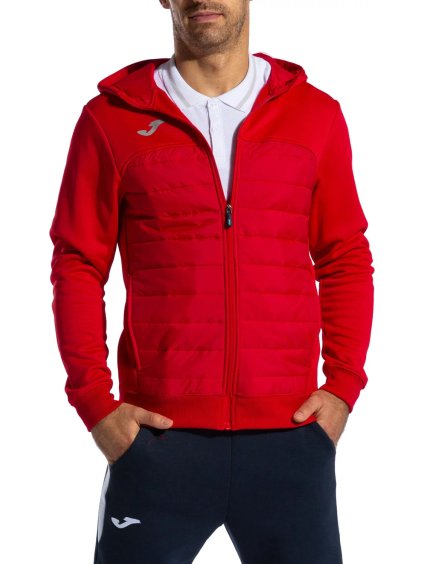 ČERVENÁ PÁNSKÁ MIKINA S PROŠÍVÁNÍM JOMA BERNA HOODIE (Velikost 3XL)