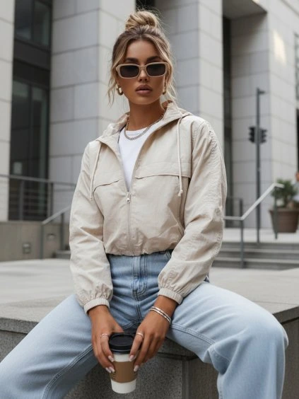 SMETANOVÁ KRÁTKÁ BUNDA GRAUS (Velikost S)