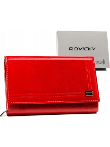 ROVICKY ČERVENÁ VELKÁ KOŽENÁ PENĚŽENKA V268 (Velikost ONE SIZE)