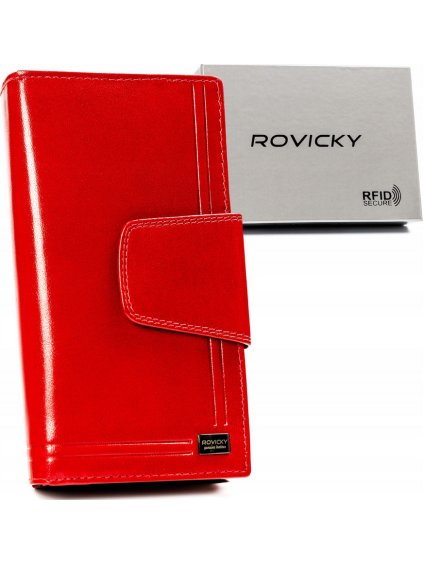 ROVICKY ČERVENÁ VELKÁ KOŽENÁ PENĚŽENKA V267 (Velikost ONE SIZE)