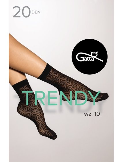 ČERNÉ VZOROVANÉ SILONKOVÉ PONOŽKY GATTA TRENDY WZ.10 20 DEN