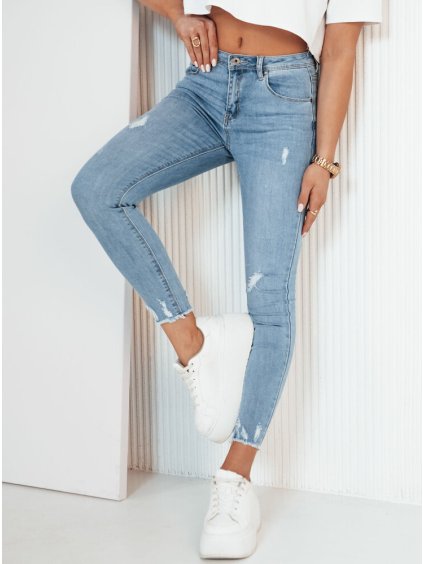 MODRÉ DŽÍNY S ODĚRKAMI MAGZON (Velikost S)