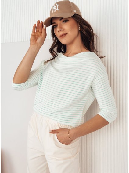 SVĚTLE MODRO-BÍLÉ PRUHOVANÉ TRIČKO S DLOUHÝM RUKÁVEM APRICALE (Velikost ONE SIZE)