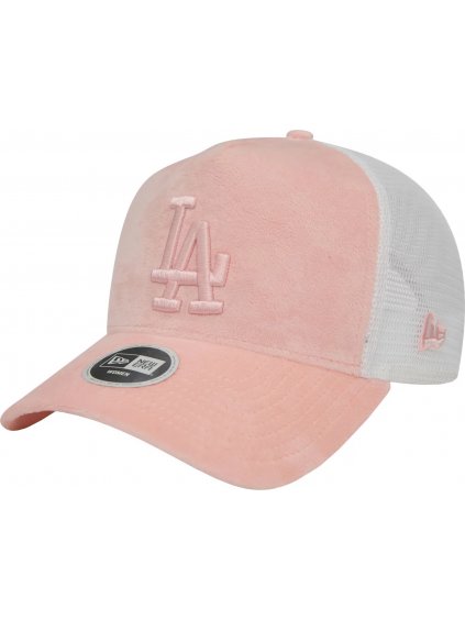 SVĚTLE RŮŽOVÁ SEMIŠOVÁ KŠILTOVKA NEW ERA WMNS LA DODGERS VELOUR TRUCKER CAP