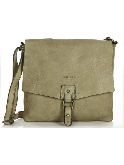 MARCO MAZZINI KOŽENÁ CROSSBODY KABELKA - BÉŽOVÁ