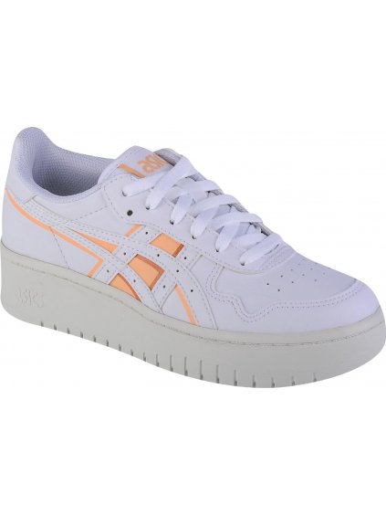 BÍLÉ DÁMSKÉ TENISKY ASICS JAPAN S PF S ORANŽOVÝMI DETAILY