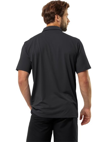 ČERNÁ POLOKOŠILE JACK WOLFSKIN DELFAMI POLO SHIRT (Velikost L)