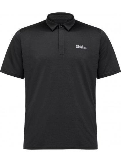 ČERNÁ POLOKOŠILE JACK WOLFSKIN DELFAMI POLO SHIRT (Velikost L)