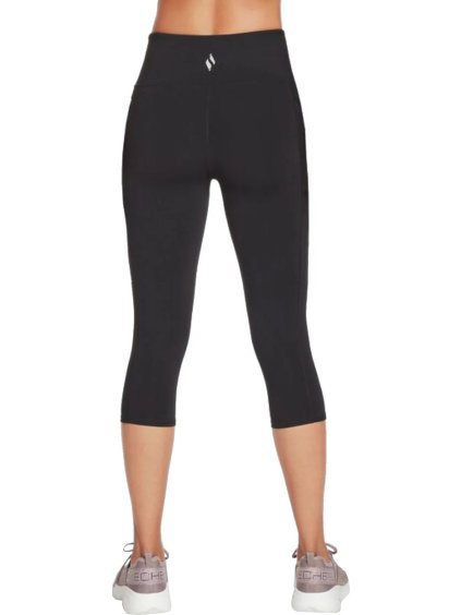 ČERNÉ 3/4 LEGÍNY SKECHERS GO WALK HIGH WAISTED CAPRI SHORT