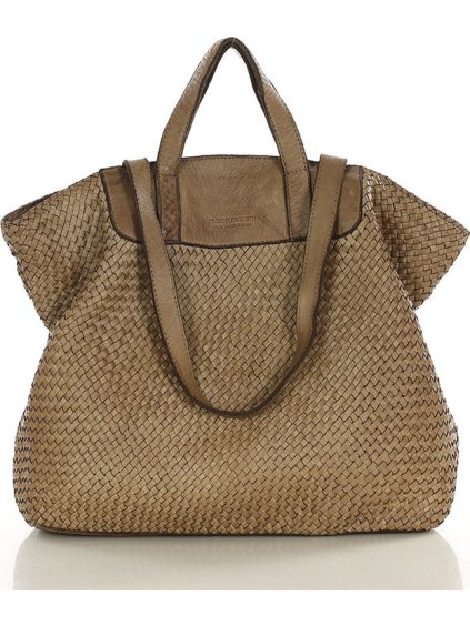 MARCO MAZZINI BÉŽOVÁ PLETENÁ SHOPPER BAG (Velikost ONE SIZE)