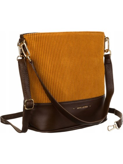 DAVID JONES  HNĚDO-ŽLUTÁ CROSSBODY KABELKA S MANŠESTREM