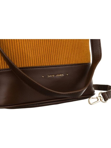 DAVID JONES  HNĚDO-ŽLUTÁ CROSSBODY KABELKA S MANŠESTREM
