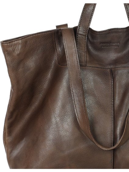 MARCO MAZZINI TMAVĚ HNĚDÁ SHOPPER KOŽENÁ KABELKA