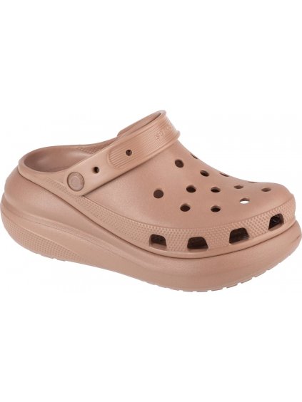 HNĚDÉ NAZOUVÁKY NA PLATFORMĚ CROCS CLASSIC CRUSH CLOG