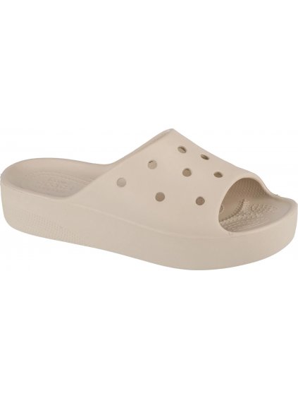 BÉŽOVÉ DÁMSKÉ NAZOUVÁKY CROCS CLASSIC PLATFORM SLIDE (Velikost 37)