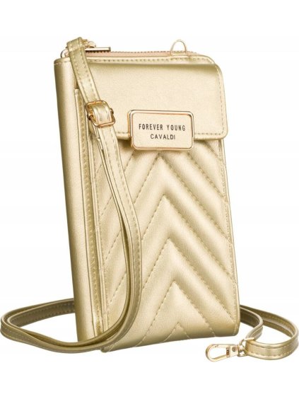 4U CAVALDI ZLATÁ PROŠÍVANÁ CROSSBODY PENĚŽENKA M674