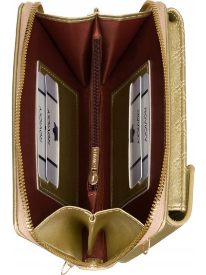 4U CAVALDI ZLATÁ PROŠÍVANÁ CROSSBODY PENĚŽENKA M674