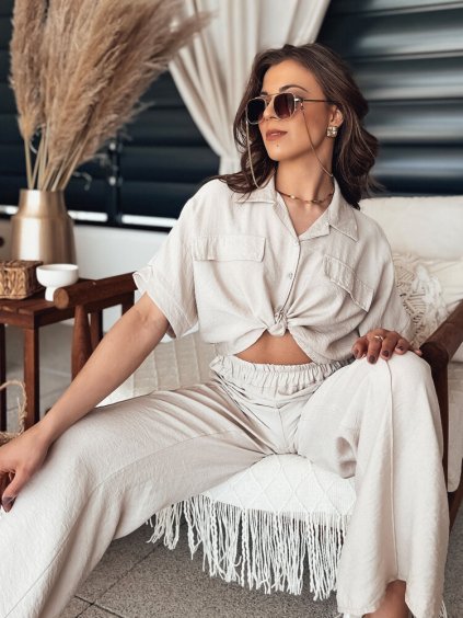 SMETANOVÁ CROP KOŠILE GRITAN