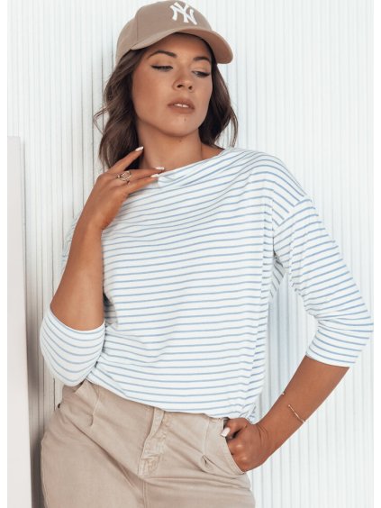 BÍLO-MODRÉ PRUHOVANÉ TRIČKO S 3/4 RUKÁVEM (Velikost ONE SIZE)