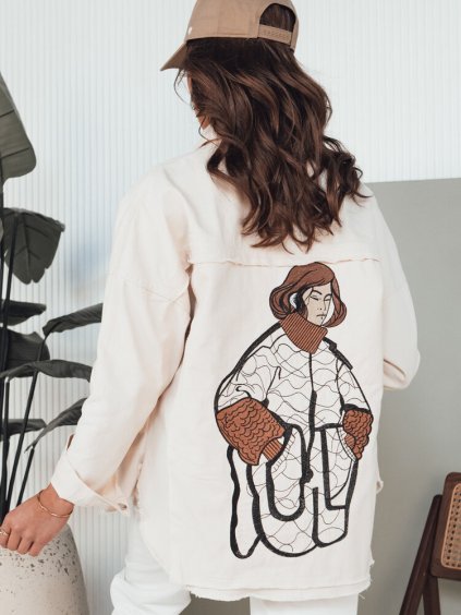 SMETANOVÁ DENIM KOŠILOVÁ BUNDA DAMIRAKS (Velikost S)
