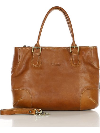 MARCO MAZZINI CAMEL KOŽENÁ SHOPPER KABELKA