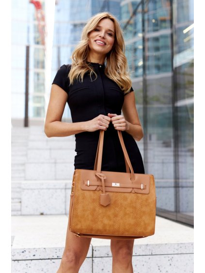 PETERSON SVĚTLE HNĚDÁ STYLOVÁ SHOPPER KABELKA