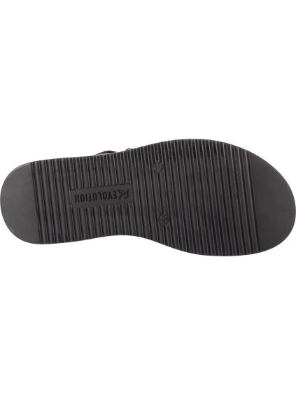 ČERNÉ DÁMSKÉ KOŽENÉ SANDÁLY NA PLATFORMĚ RIEKER SANDALS