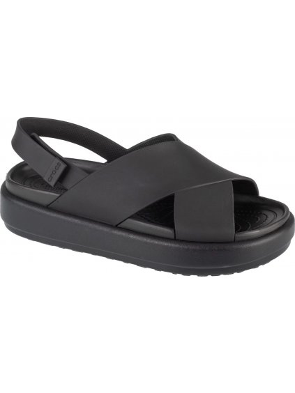 ČERNÉ DÁMSKÉ SANDÁLY CROCS BROOKLYN LUXE CROSS STRAP