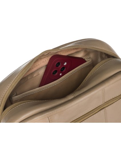 PETERSON BÉŽOVÁ KOŽENÁ CROSSBODY KABELKA