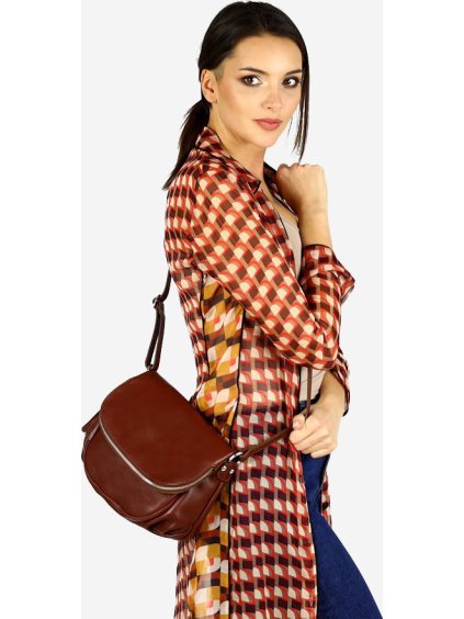 KOŽENÁ HNĚDÁ CROSSBODY KABELKA