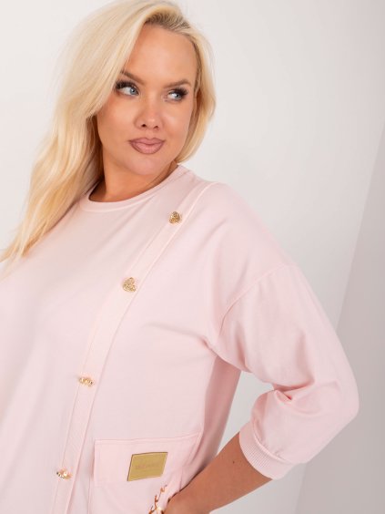 SVĚTLE RŮŽOVÁ HALENKA S OZDOBNÝMI KNOFLÍKY