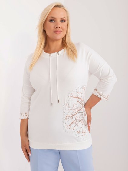 SMETANOVÁ HALENKA S POTISKEM A ŠŇŮRKAMI