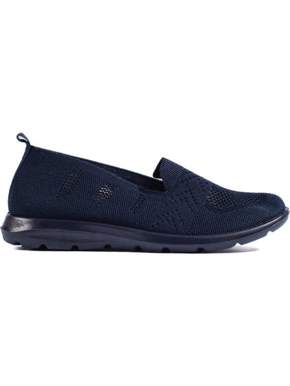 TMAVĚ MODRÉ DĚROVANÉ TEXTILNÍ SLIP ON