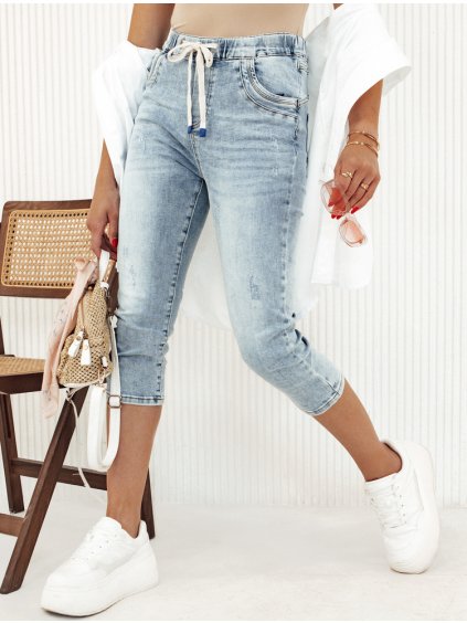 SVĚTLE MODRÉ 3/4 KALHOTY CAPRI STYLE (Velikost S)