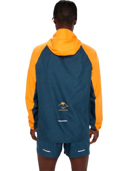 MODRO-ŽLUTÁ PÁNSKÁ VĚTROVÁ BUNDA ASICS FUJITRAIL PACKABLE WINDBREAKER