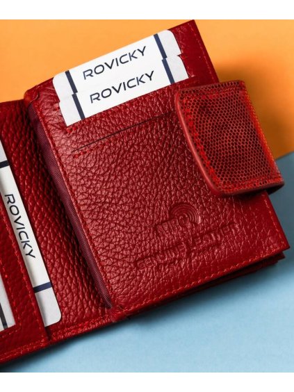 LORENTI ČERVENÁ VZOROVANÁ KOŽENÁ PENĚŽENKA S284