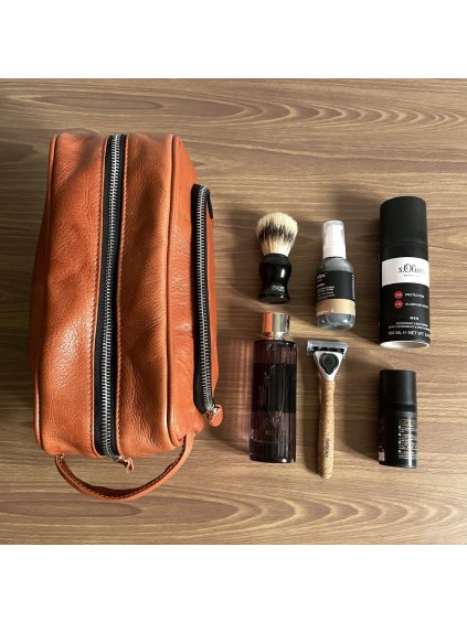 PÁNSKÁ KOSMETICKÁ TAŠTIČKA SOLIER SK04 VINTAGE BROWN (Velikost ONE SIZE)