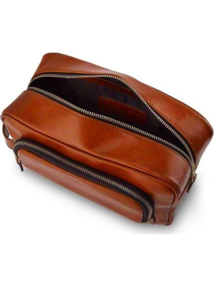 PÁNSKÁ KOSMETICKÁ TAŠTIČKA SOLIER SK04 VINTAGE BROWN (Velikost ONE SIZE)