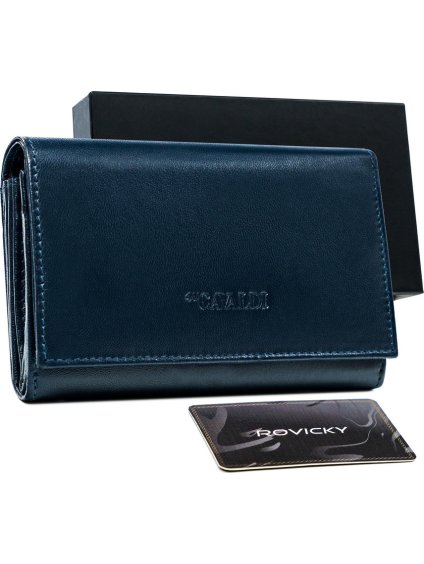 CAVALDI KLASICKÁ PENĚŽENKA Z KŮŽE - TMAVĚ MODRÁ M353 (Velikost ONE SIZE)