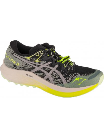 ČERNO-ŠEDÉ DÁMSKÉ TENISKY ASICS FUJI LITE 5 S LIMETKOVÝMI DETAILY