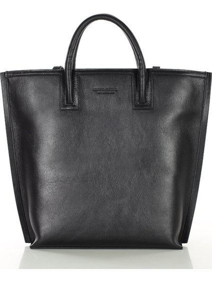 MARCO MAZZINI ČERNÁ PROSTORNÁ SHOPPER KABELKA Z KŮŽE