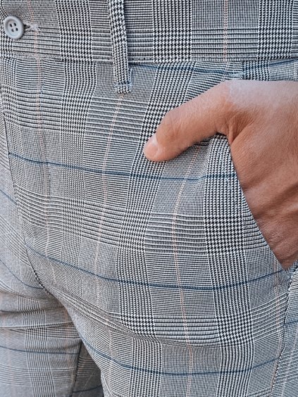 ŠEDÉ PÁNSKÉ KÁROVANÉ KALHOTY