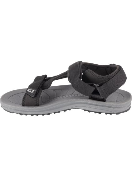 TMAVĚ ŠEDÉ PÁNSKÉ SANDÁLY JACK WOLFSKIN WAVE BREAKER SANDAL M (Velikost 42)